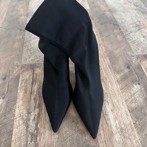 Mango Black Heeled Boots